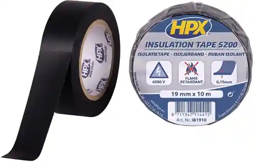 Klantfavoriet | HPX PVC isolatietape Zwart 19mm x 10m - IB1910