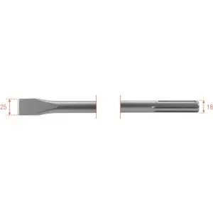 Rotec 215.1 SDS Max vlakbeitel 25x280 mm 215.1010 - Nieuw binnen