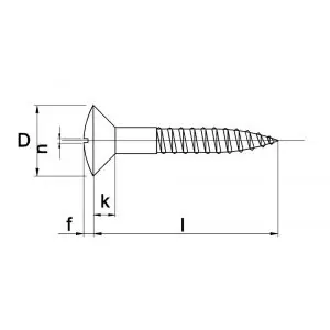 Topdeal - Kobout 695MB04040 houtschroef bolverzonkenkop zaagsnede DIN 95 messing blank 4x40 mm