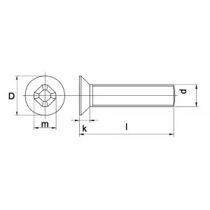 Kobout 4965A206035 metaalschroef verzonkenkop Philipsdrive (kruiskop) DIN 965 RVS A2 M6x35 mm | Rechtstreeks van de fabrikant